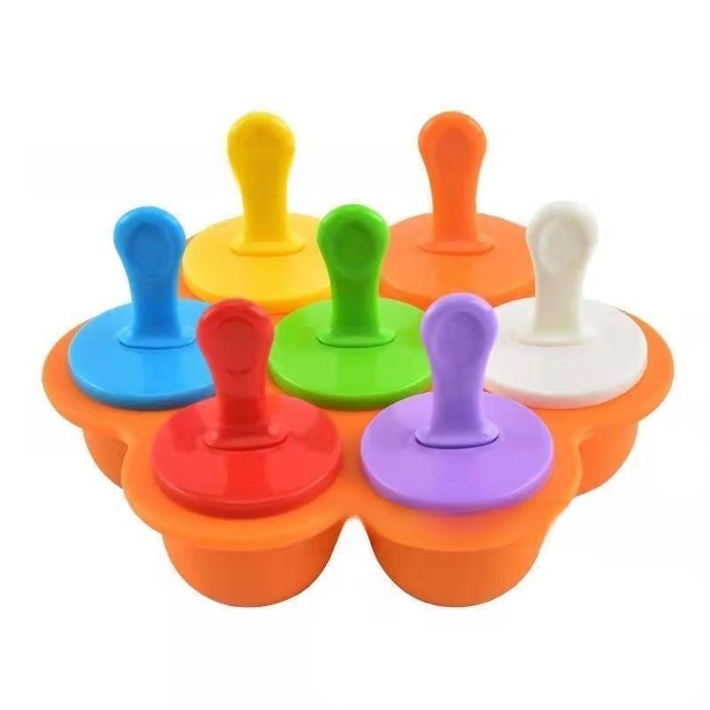 Silicone Popsicle Mold 7-Cavity Household Ice Tray