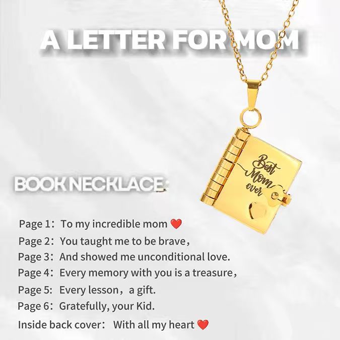 Titanium Steel Love Letter Necklace with Openable Pendant