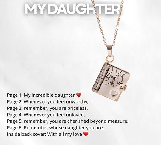 Titanium Steel Love Letter Necklace with Openable Pendant