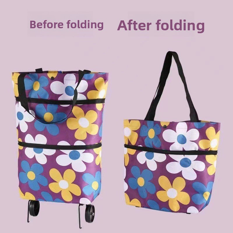 Small cart for household use with foldable and backpackable design