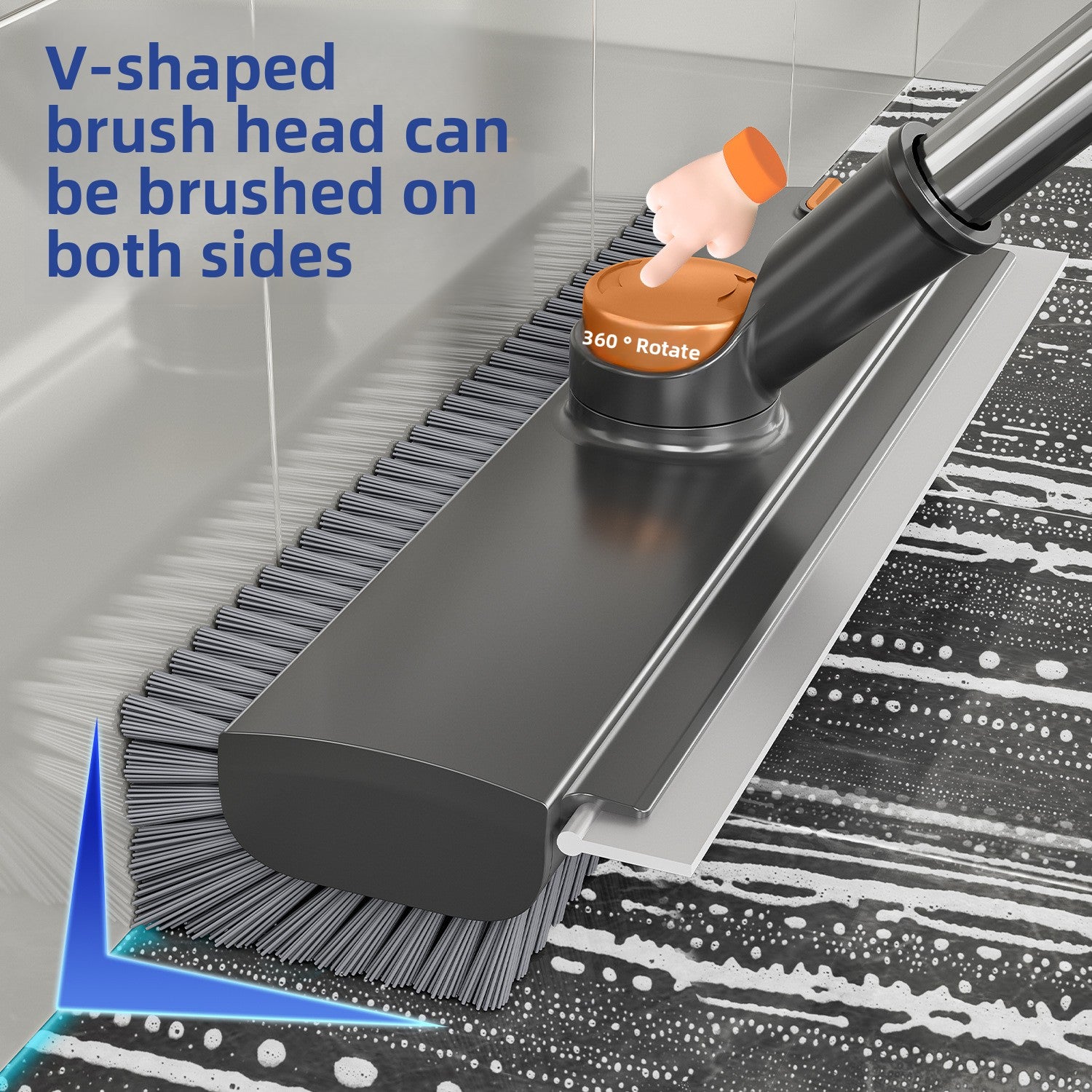 Toilet floor scrubber