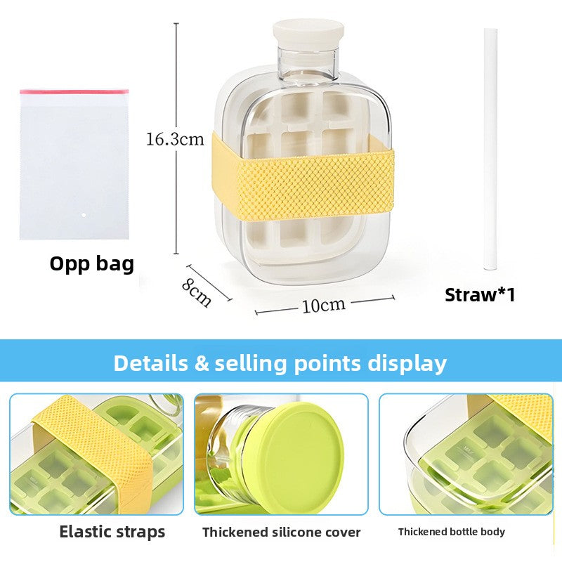 Press-Fill Ice Cube Water Bottle