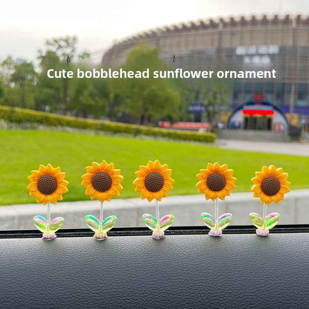 Bobblehead Sunflower Car Decor