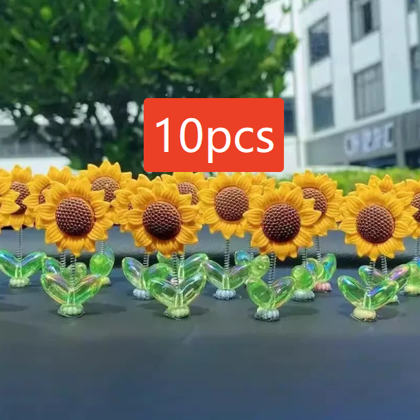 Bobblehead Sunflower Car Decor