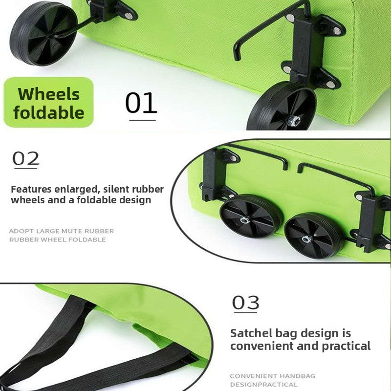 Small cart for household use with foldable and backpackable design