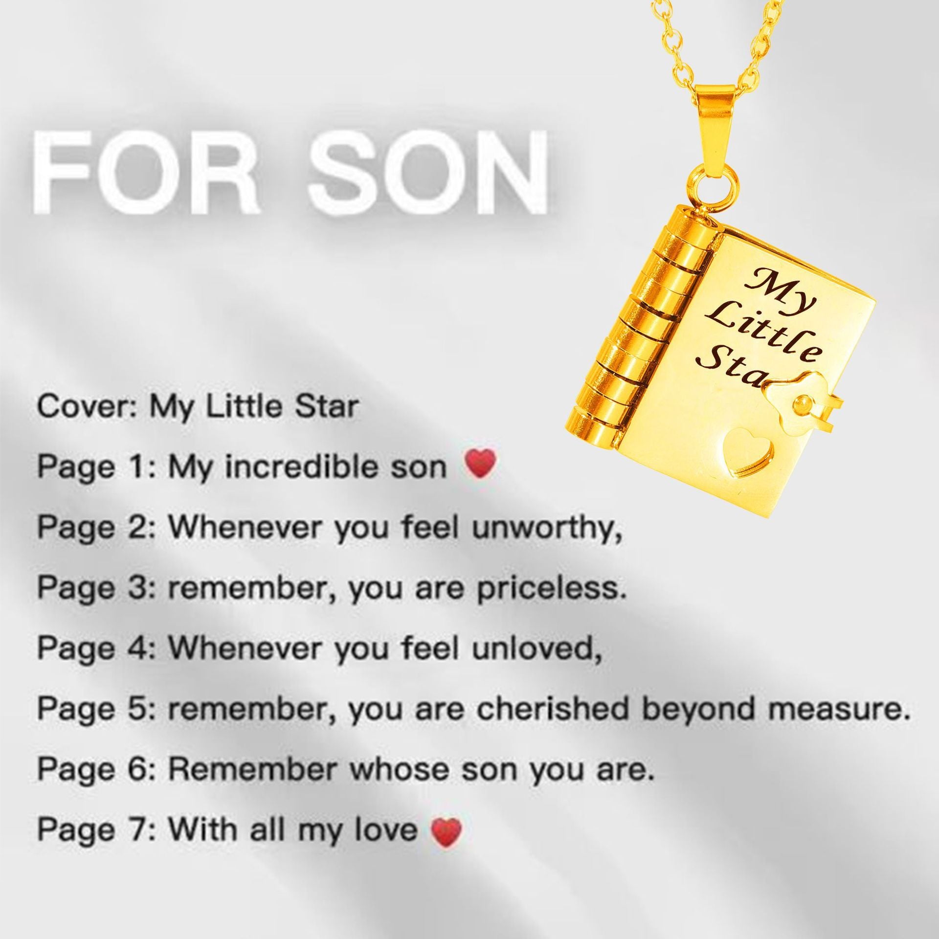 Titanium Steel Love Letter Necklace with Openable Pendant