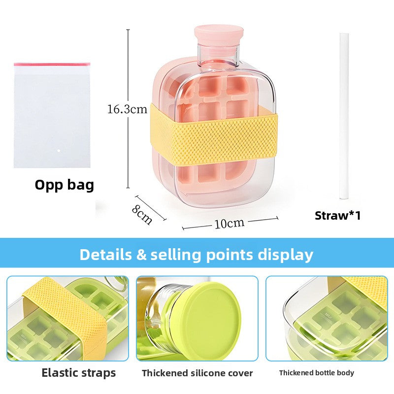Press-Fill Ice Cube Water Bottle