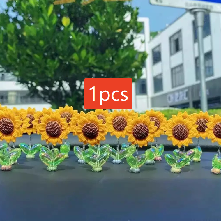 Bobblehead Sunflower Car Decor