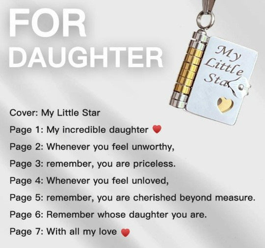 Titanium Steel Love Letter Necklace with Openable Pendant