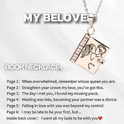 Titanium Steel Love Letter Necklace with Openable Pendant