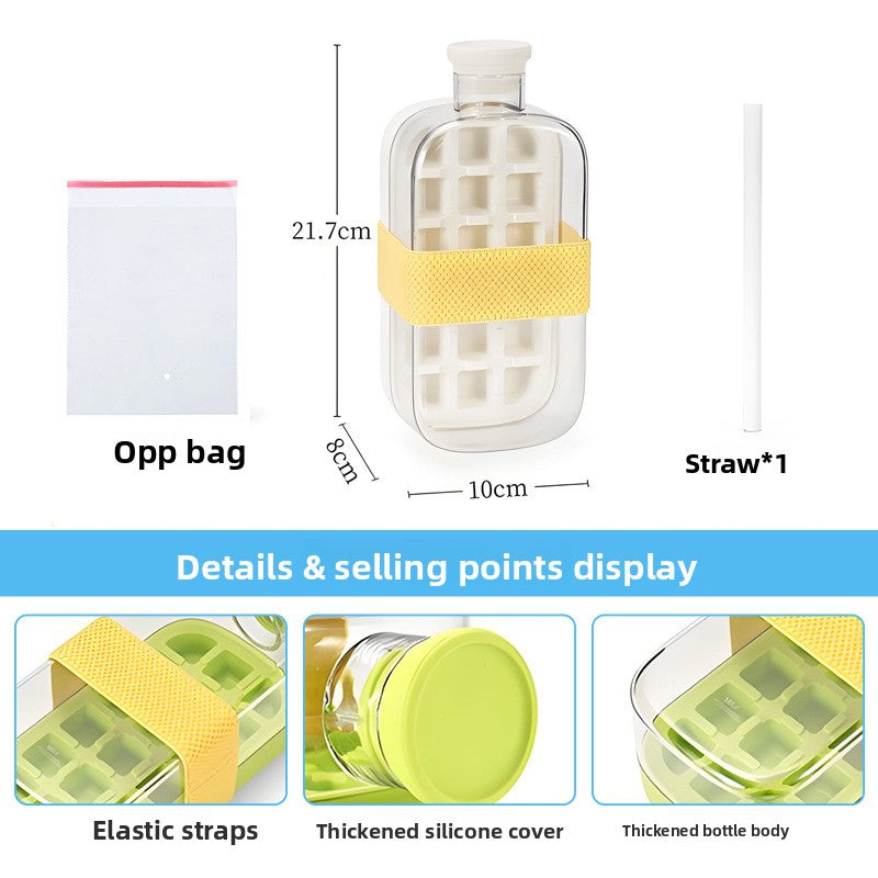 Press-Fill Ice Cube Water Bottle