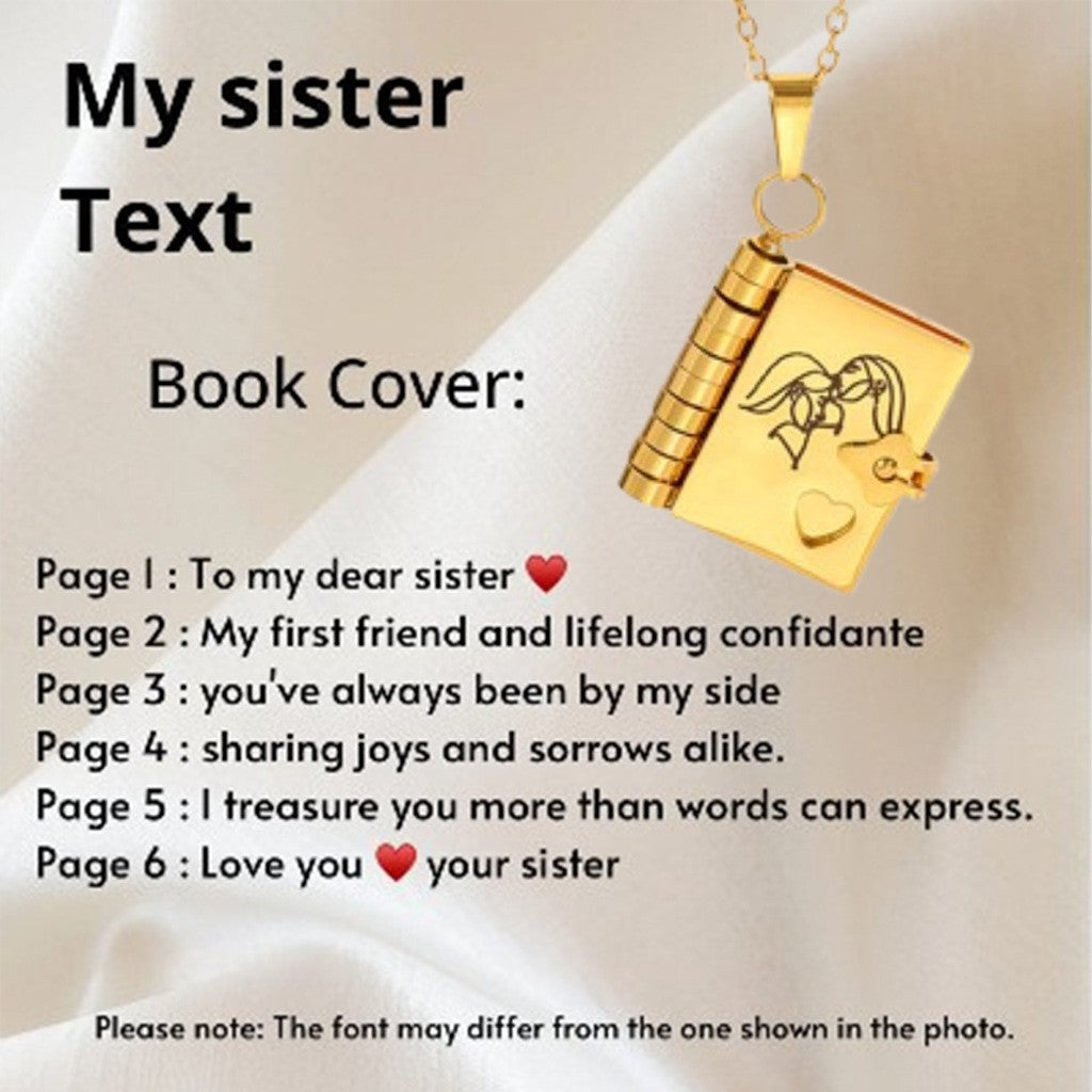 Titanium Steel Love Letter Necklace with Openable Pendant