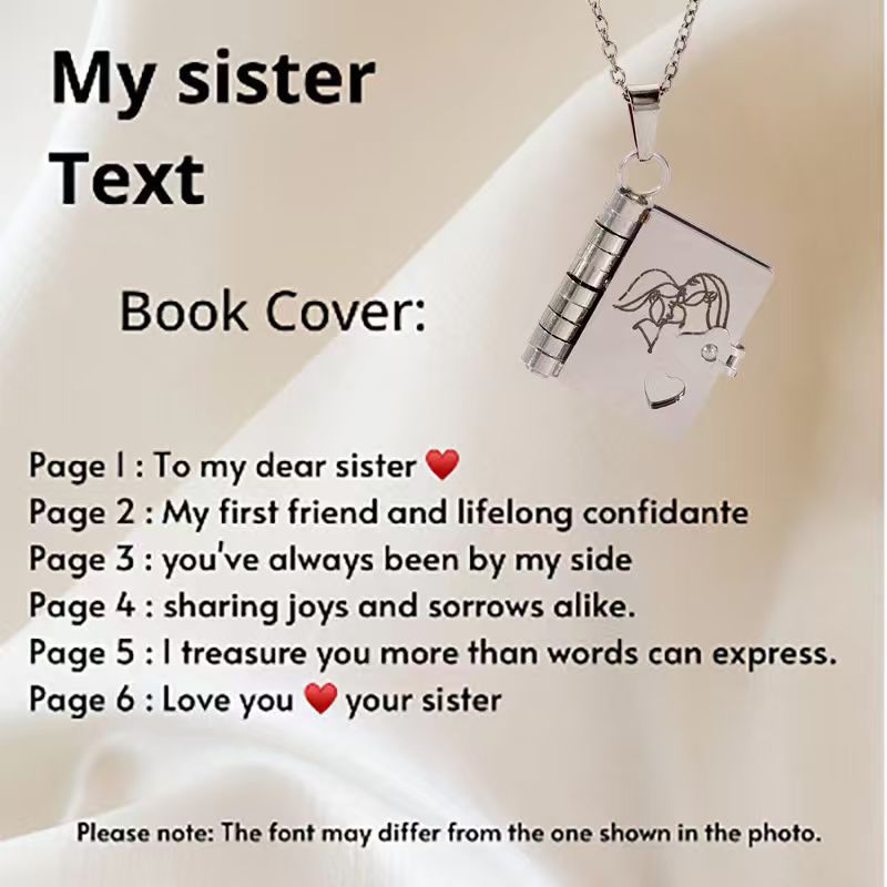Titanium Steel Love Letter Necklace with Openable Pendant