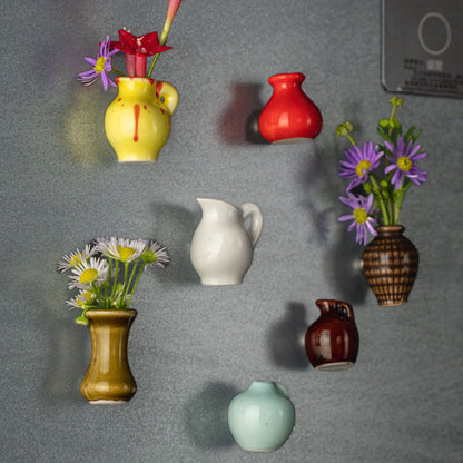 Mini Ceramic Vase Refrigerator Magnetic Decoration