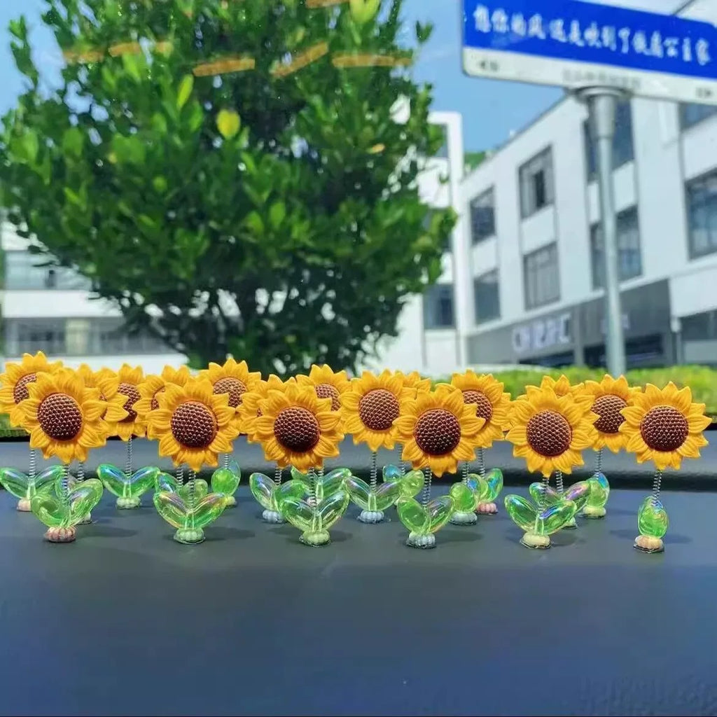 Bobblehead Sunflower Car Decor