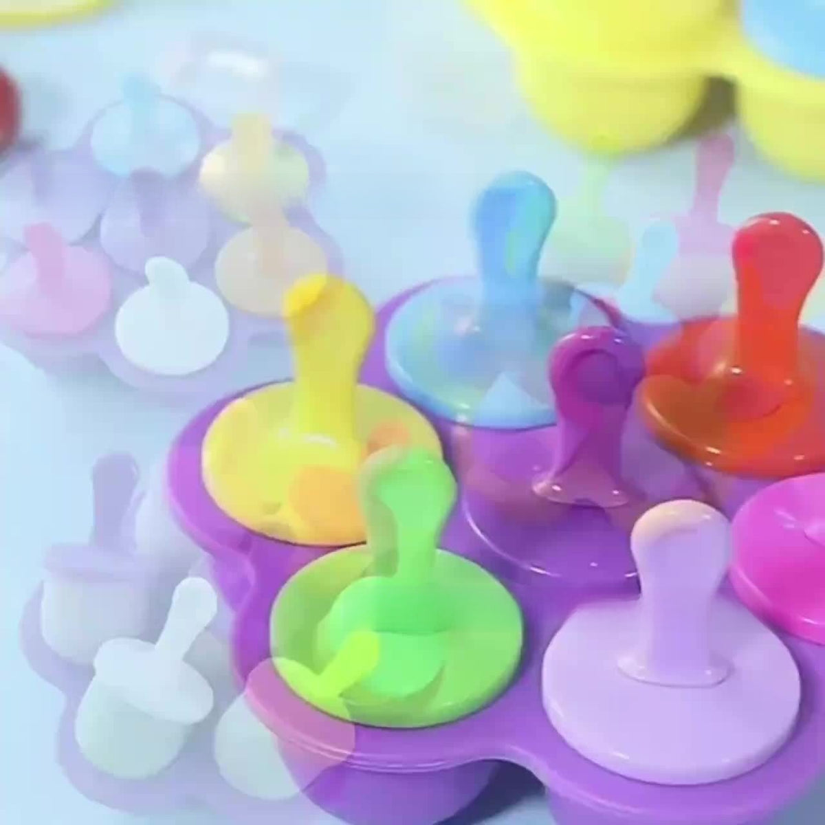 Silicone Popsicle Mold 7-Cavity Household Ice Tray