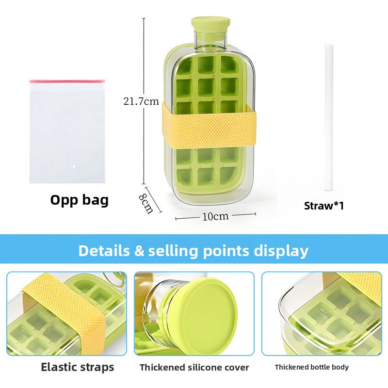 Press-Fill Ice Cube Water Bottle