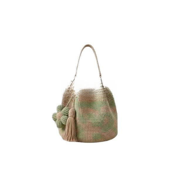 Handmade Crochet Flower Bag with Tassels