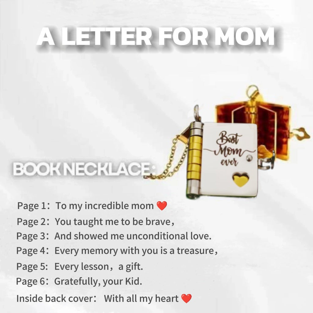 Titanium Steel Love Letter Necklace with Openable Pendant