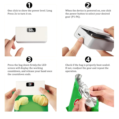 Portable Rechargeable Handheld Food Sealer