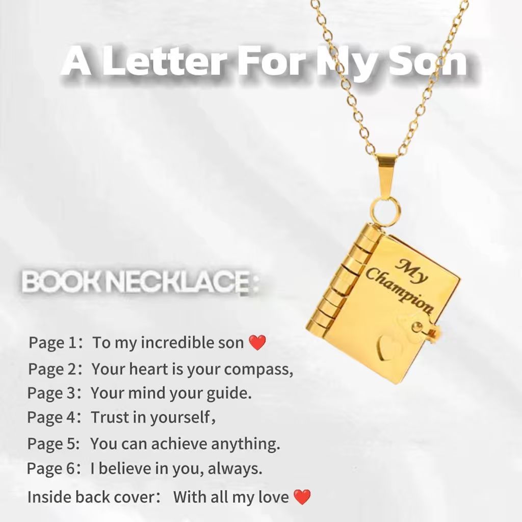 Titanium Steel Love Letter Necklace with Openable Pendant