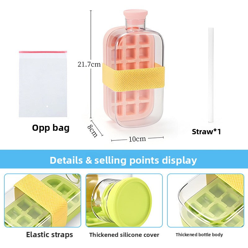 Press-Fill Ice Cube Water Bottle