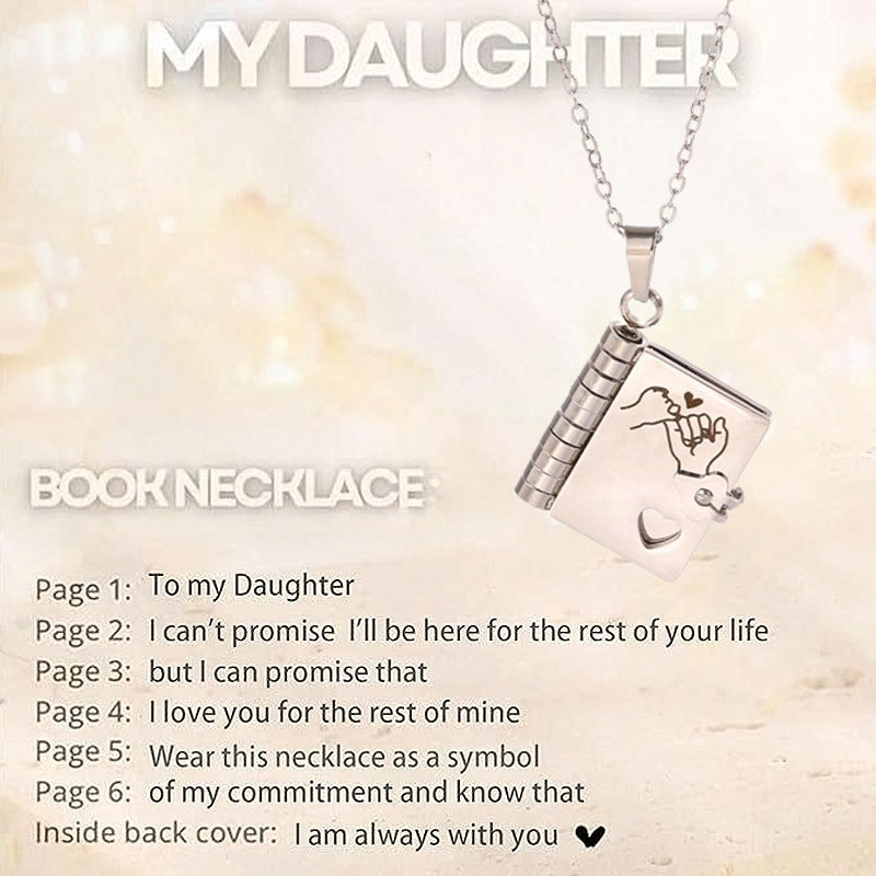Titanium Steel Love Letter Necklace with Openable Pendant