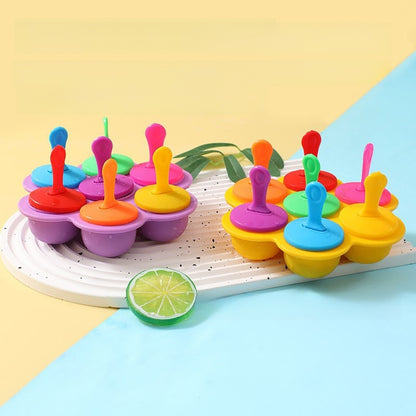 Silicone Popsicle Mold 7-Cavity Household Ice Tray
