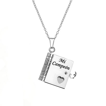 Titanium Steel Love Letter Necklace with Openable Pendant