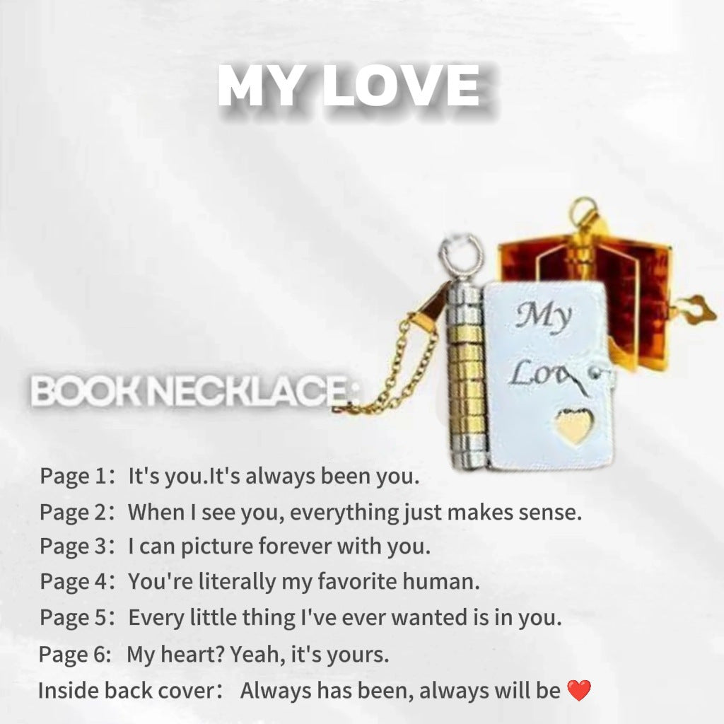 Titanium Steel Love Letter Necklace with Openable Pendant