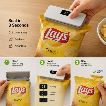 Portable Rechargeable Handheld Food Sealer