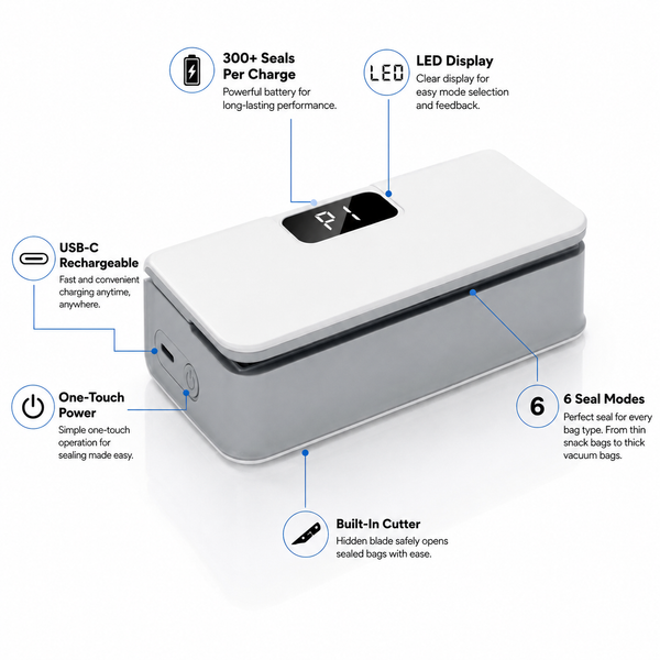 Portable Rechargeable Handheld Food Sealer