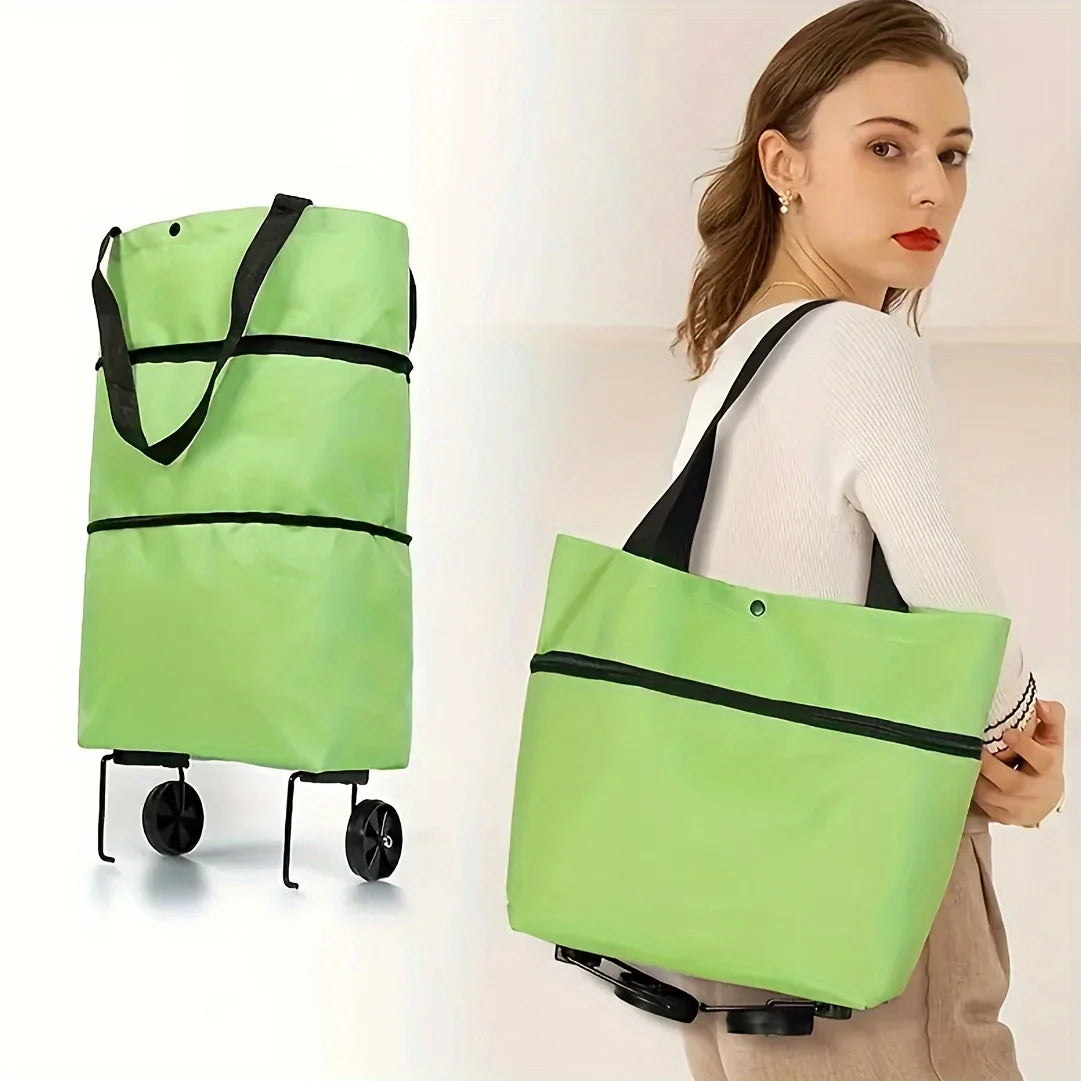 Small cart for household use with foldable and backpackable design
