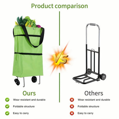Small cart for household use with foldable and backpackable design