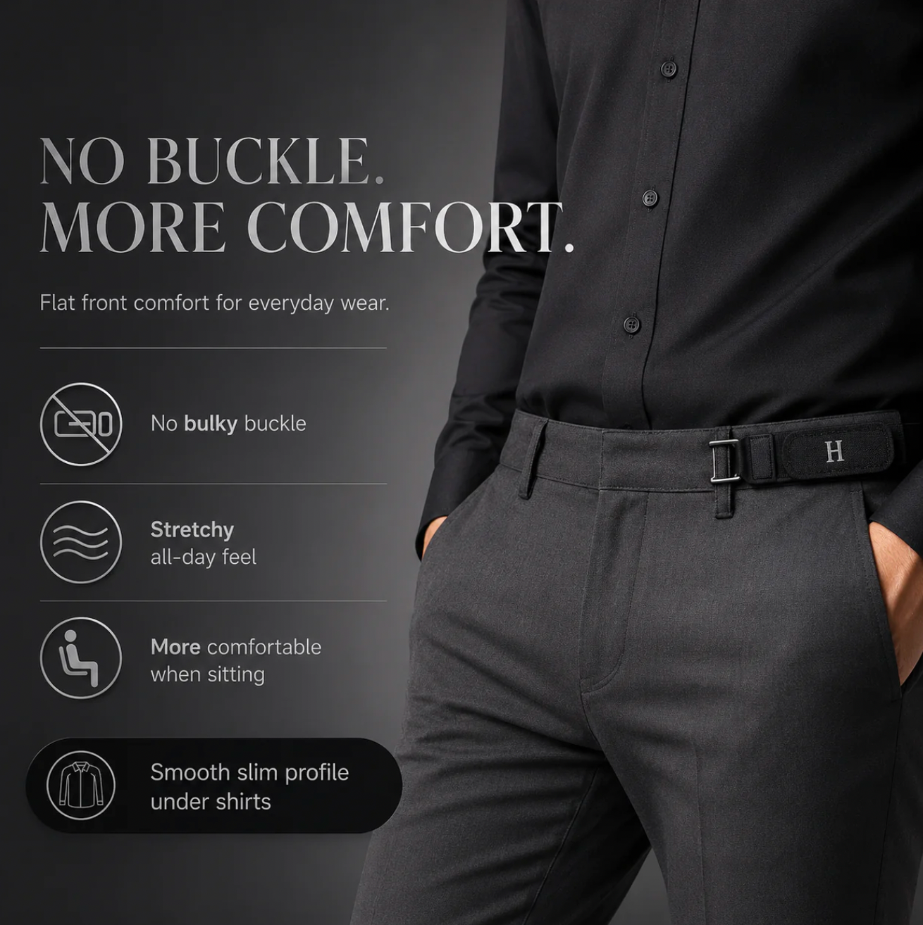 Adjustable Elastic Waist Belt with Metal Buckle