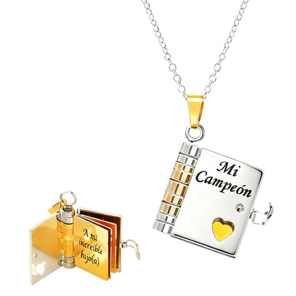 Titanium Steel Love Letter Necklace with Openable Pendant