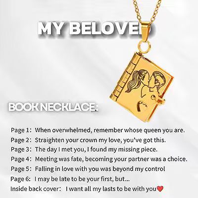 Titanium Steel Love Letter Necklace with Openable Pendant
