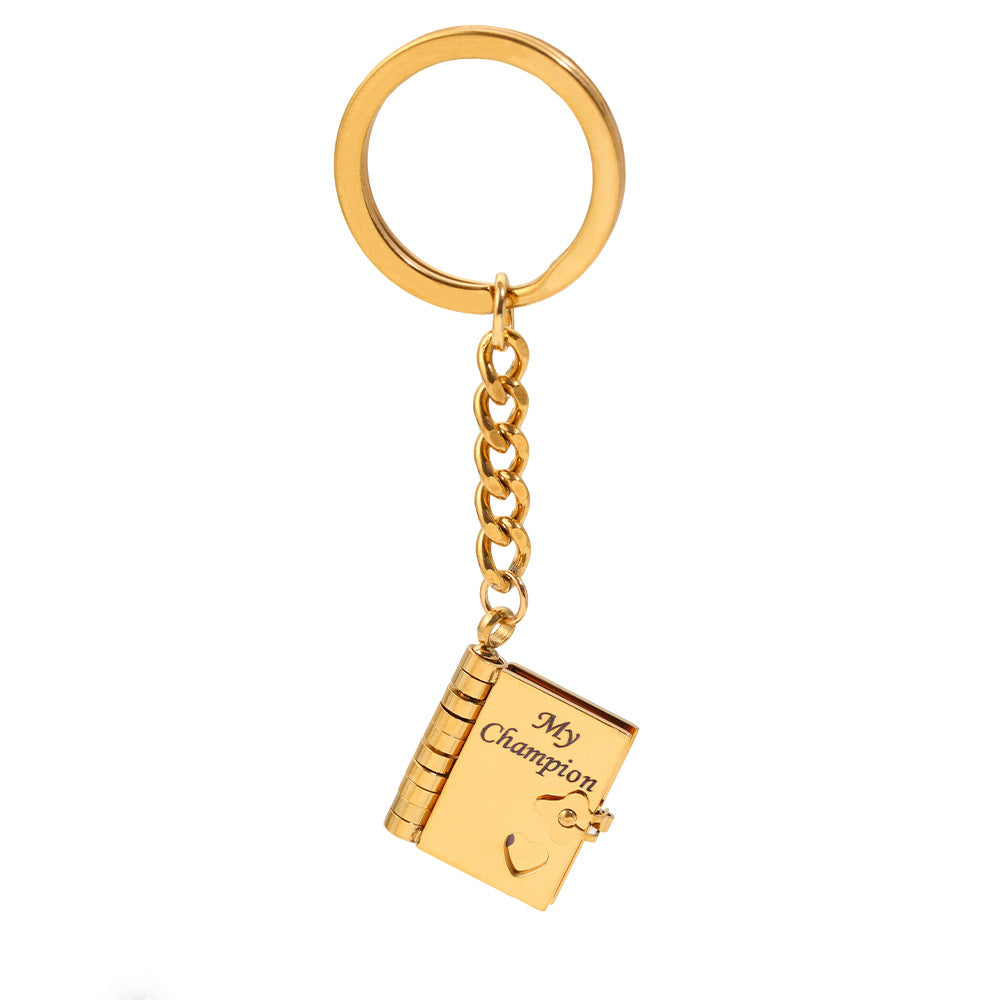 Titanium Steel Love Letter Necklace with Openable Pendant
