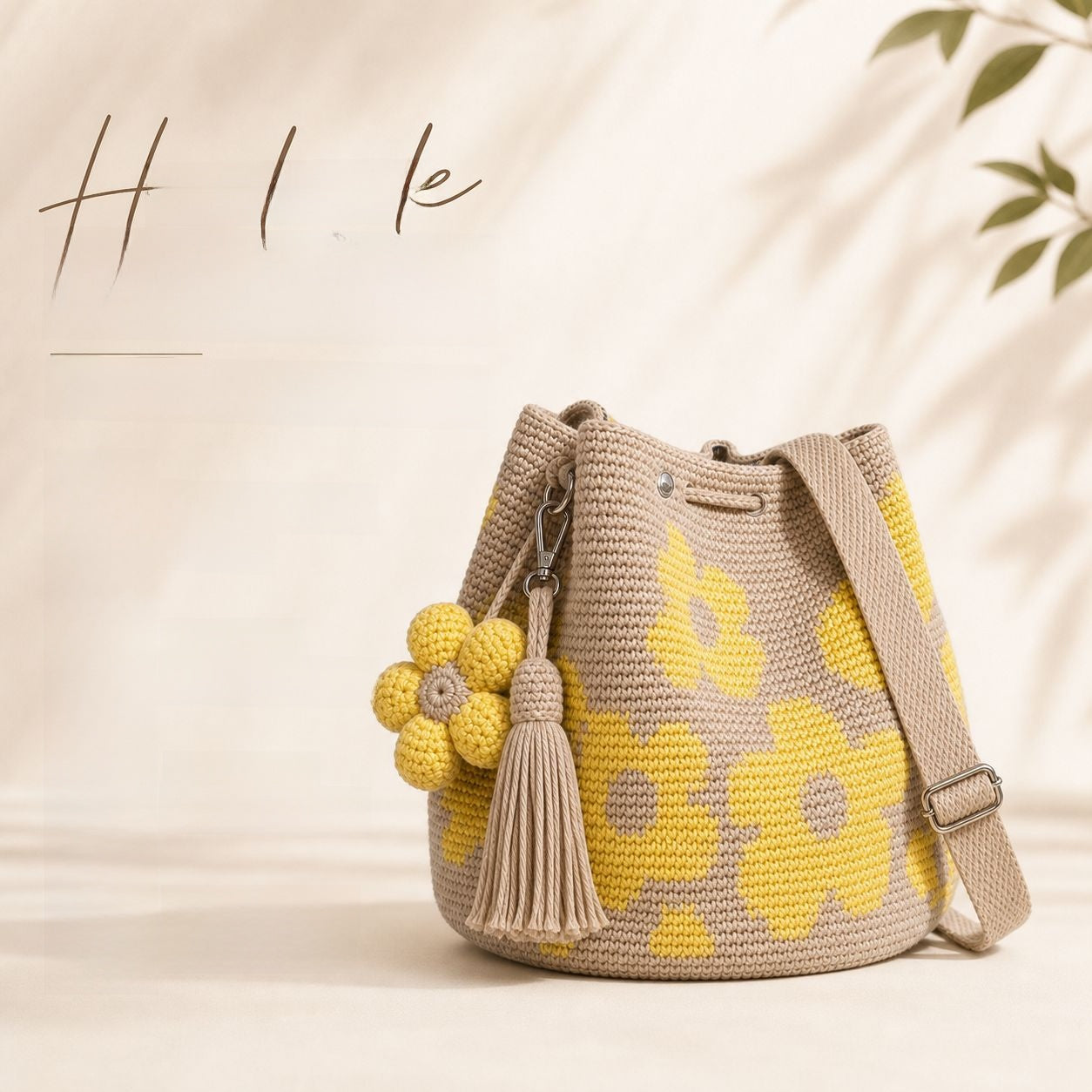 Handmade Crochet Flower Bag with Tassels