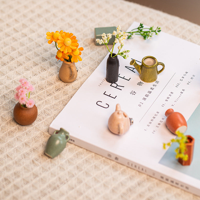 Mini Ceramic Vase Refrigerator Magnetic Decoration