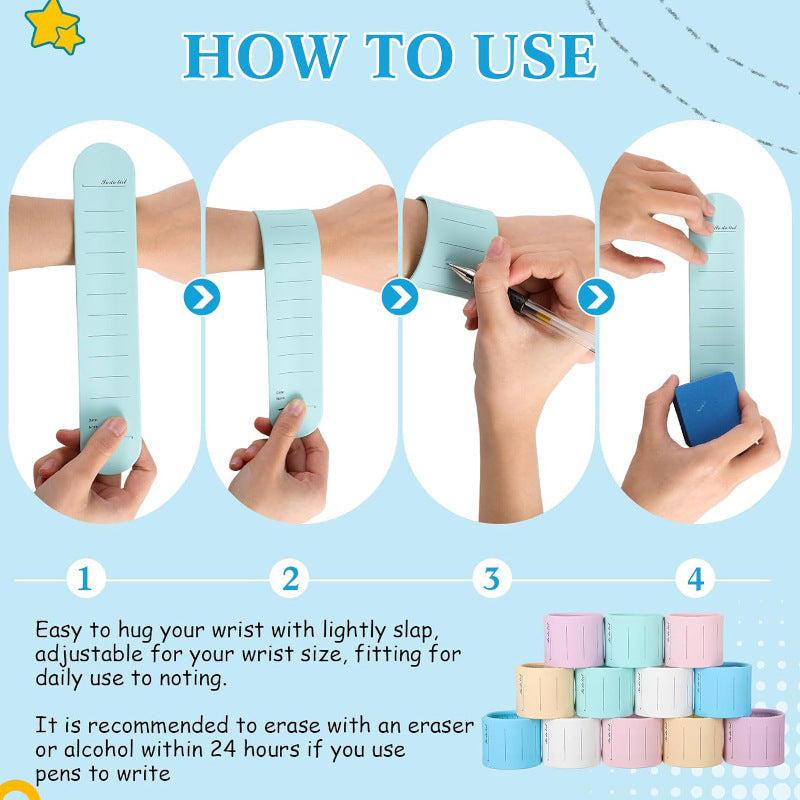 Reusable Erasable Silicone Memo Wristband