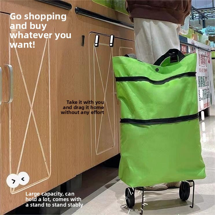 Small cart for household use with foldable and backpackable design