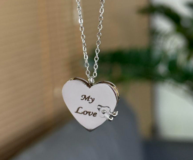 Titanium Steel Love Letter Necklace with Openable Pendant