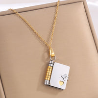 Titanium Steel Love Letter Necklace with Openable Pendant