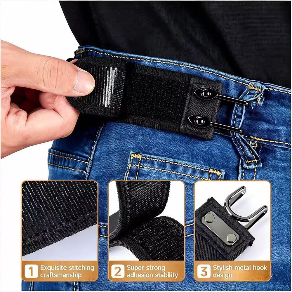 Adjustable Elastic Waist Belt with Metal Buckle