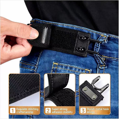 Adjustable Elastic Waist Belt with Metal Buckle