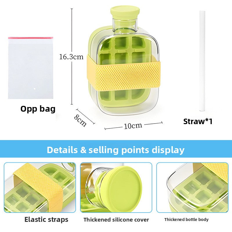 Press-Fill Ice Cube Water Bottle