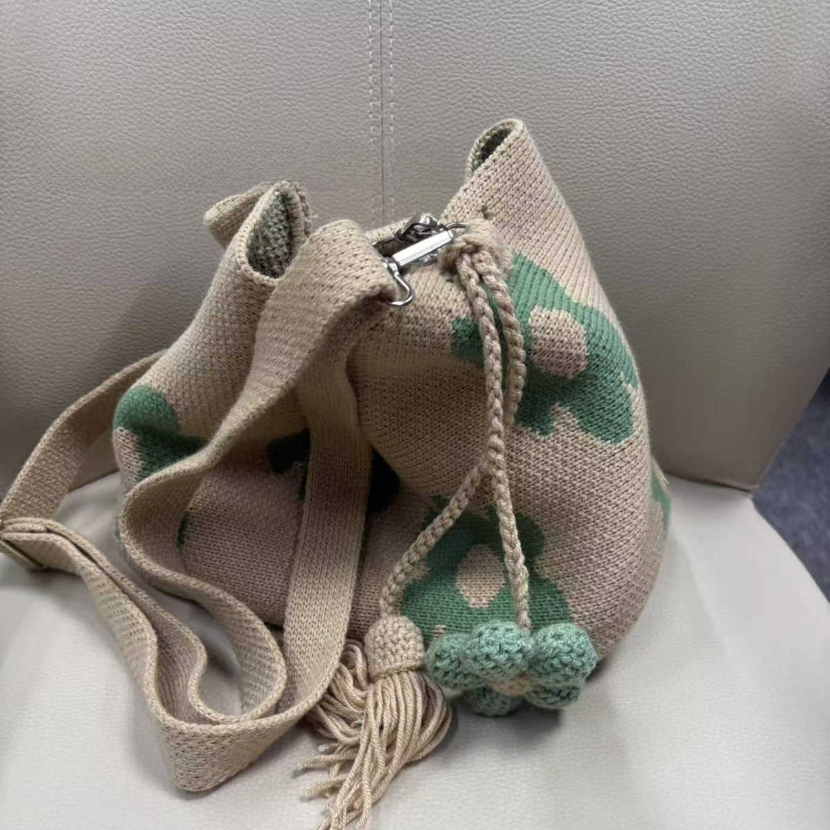 Handmade Crochet Flower Bag with Tassels