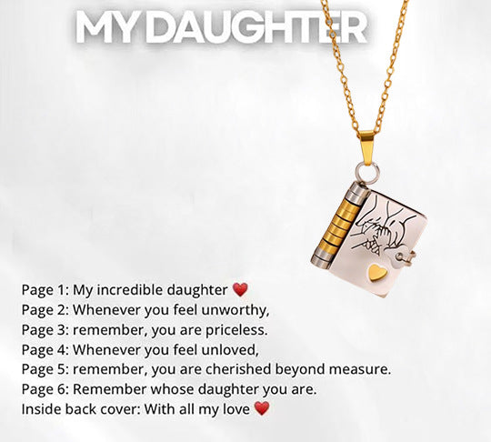 Titanium Steel Love Letter Necklace with Openable Pendant