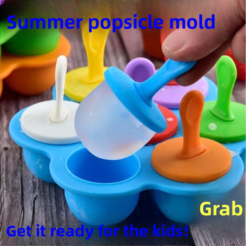 Silicone Popsicle Mold 7-Cavity Household Ice Tray